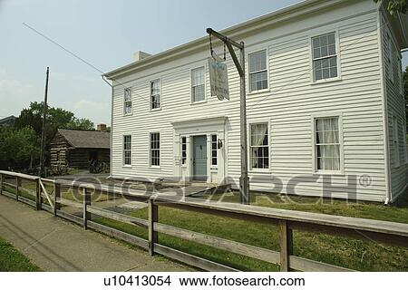 Picture -  Corning, NY, New York, The Corning-Painted Post Historical Society Museum Complex. Fotosearch