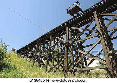 Cottonwood, ID, Idaho, Camas Prairie, Railroad on Stilts, trestles, some of world's tallest View Large Photo Image Picture - Cottonwood, ID, Idaho, Camas Prairie, Railroad on Stilts, trestles, some of world's tallest. Fotosearch