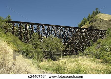 Cottonwood, ID, Idaho, Camas Prairie, Railroad on Stilts, trestles, some of world's tallest View Large Photo Image Picture - Cottonwood, ID, Idaho, Camas Prairie, Railroad on Stilts, trestles, some of world's tallest. Fotosearch