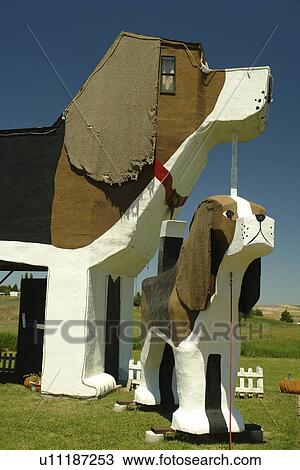 Stock Image -  Cottonwood, ID, Idaho, Camas Prairie, World's Biggest Beagle, Bed and Breakfast, roadside attraction. Fotosearch