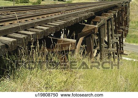 Cottonwood, ID, Idaho, Camas Prairie, Railroad on Stilts, trestles, some of world's tallest, close-up View Large Photo Image Stock Image - Cottonwood, ID, Idaho, Camas Prairie, Railroad on Stilts, trestles, some of world's tallest, close-up. Fotosearch