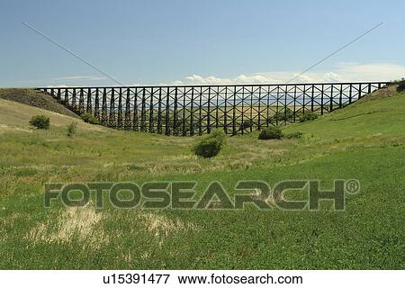 Cottonwood, ID, Idaho, Camas Prairie, Railroad on Stilts, trestles, some of world's tallest View Large Photo Image Stock Photo - Cottonwood, ID, Idaho, Camas Prairie, Railroad on Stilts, trestles, some of world's tallest. Fotosearch