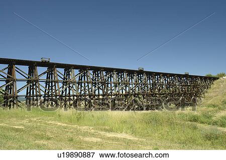 Cottonwood, ID, Idaho, Camas Prairie, Railroad on Stilts, trestles, some of world's tallest View Large Photo Image Stock Photo - Cottonwood, ID, Idaho, Camas Prairie, Railroad on Stilts, trestles, some of world's tallest. Fotosearch