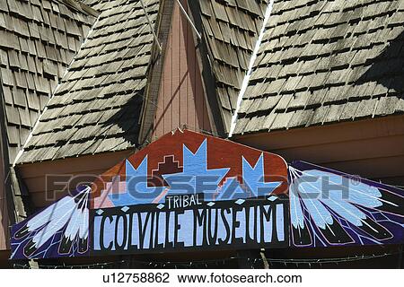 Stock Image -  Coulee Dam, WA, Washington, Grand Coulee Dam, Confederated Tribes of the Colville Reservation Museum. Fotosearch