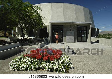 Stock Image -  Coulee Dam, WA, Washington, Grand Coulee Dam, The Visitor Arrival Center. Fotosearch