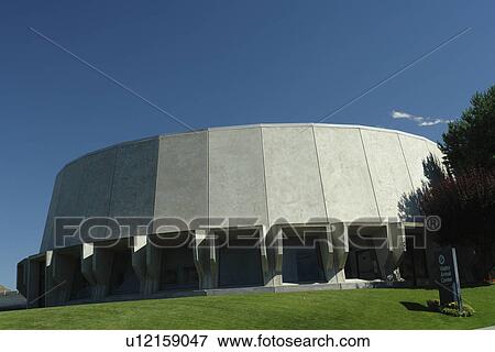 Stock Photo -  Coulee Dam, WA, Washington, Grand Coulee Dam, The Visitor Arrival Center. Fotosearch