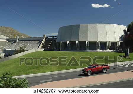 Stock Photo -  Coulee Dam, WA, Washington, Grand Coulee Dam, The Visitor Arrival Center. Fotosearch