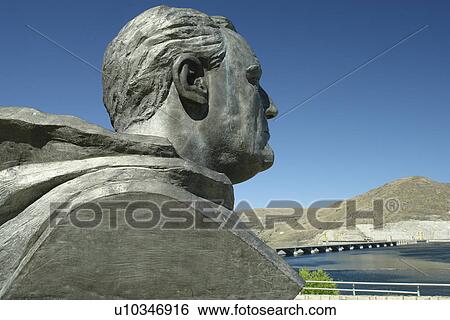 Coulee Dam, WA, Washington, Grand Coulee Dam, Columbia River, Lake Franklin D. Roosevelt National Recreation Area, FDR bust, Lake Roosevelt View Large Photo Image Stock Photograph - Coulee Dam, WA, Washington, Grand Coulee Dam, Columbia River, Lake Franklin D. Roosevelt National Recreation Area, FDR bust, Lake Roosevelt. Fotosearch