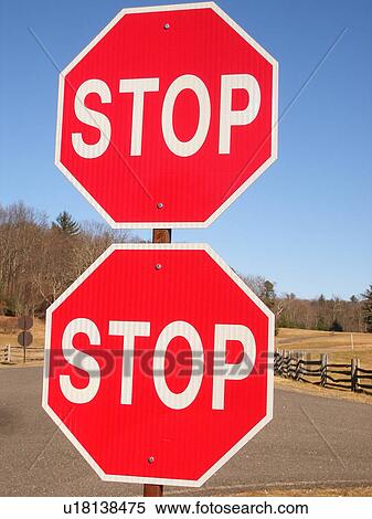 double stop sign, Blue Ridge Parkway, Virginia, VA View Large Photo Image Stock Photography - double stop sign, Blue Ridge Parkway, Virginia, VA. Fotosearch