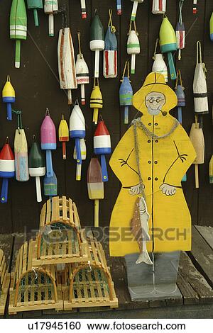 Ellsworth, ME, Maine, gift shop, fishing buoys, lobster traps, wooden fisherman View Large Photo Image Stock Image - Ellsworth, ME, Maine, gift shop, fishing buoys, lobster traps, wooden fisherman. Fotosearch