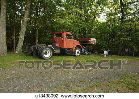 Stock Image -  Fancy Gap, VA, Virginia, Blue Ridge Mountains, Appalachian Mts Utt's Campground, camping. Fotosearch