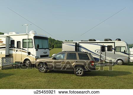 Stock Image -  Fancy Gap, VA, Virginia, Blue Ridge Mountains, Appalachian Mts Utt's Campground, camping. Fotosearch