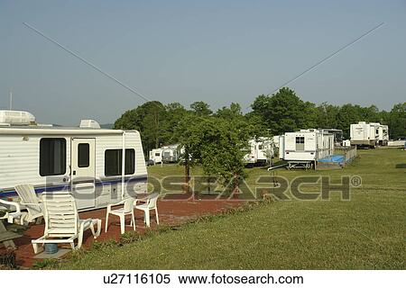 Stock Photography -  Fancy Gap, VA, Virginia, Blue Ridge Mountains, Appalachian Mts Utt's Campground, camping. Fotosearch
