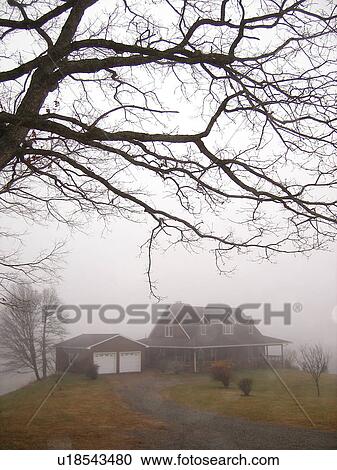 farmhouse, fog, Galax, Virginia, VA View Large Photo Image Stock Image - farmhouse, fog, Galax, Virginia, VA. Fotosearch