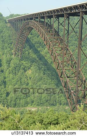Stock Image -  Fayetteville, WV, West Virginia, New River Gorge Bridge. Fotosearch
