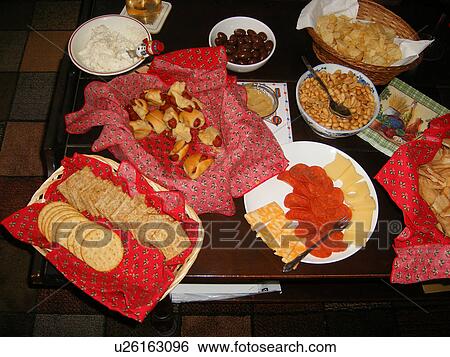 Stock Photograph -  foods, snacks, hors d'oeuvres, party. Fotosearch