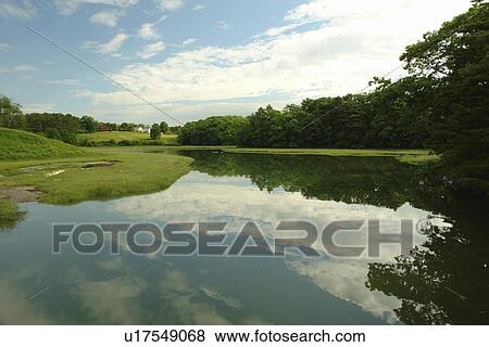 Freeport, ME, Maine, water, reflection View Large Photo Image Stock Photo - Freeport, ME, Maine, water, reflection. Fotosearch