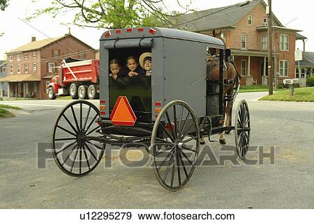 Gap, PA, Pennsylvania, Pennsylvania Dutch Country, Amish, horse and buggy, road, children View Large Photo Image Stock Photo - Gap, PA, Pennsylvania, Pennsylvania Dutch Country, Amish, horse and buggy, road, children. Fotosearch