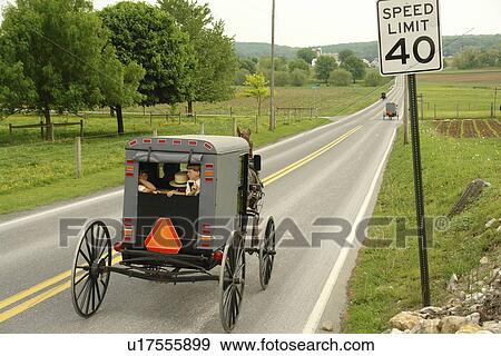 Gap, PA, Pennsylvania, Pennsylvania Dutch Country, Amish, horse and buggies, road, speed limit sign View Large Photo Image Stock Photo - Gap, PA, Pennsylvania, Pennsylvania Dutch Country, Amish, horse and buggies, road, speed limit sign. Fotosearch