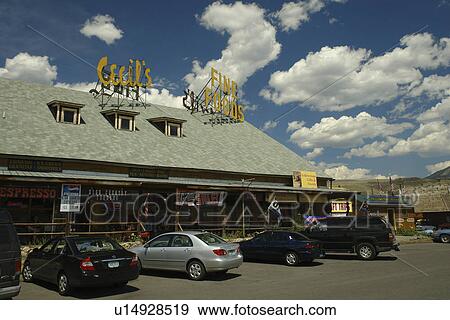 Stock Photo -  Gardiner, MT, Montana, downtown, restaurant. Fotosearch