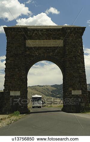 Gardiner, MT, Montana, Yellowstone National Park, Historic North Entrance View Large Photo Image Stock Image - Gardiner, MT, Montana, Yellowstone National Park, Historic North Entrance. Fotosearch