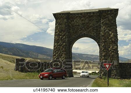 Gardiner, MT, Montana, Yellowstone National Park, Historic North Entrance View Large Photo Image Stock Image - Gardiner, MT, Montana, Yellowstone National Park, Historic North Entrance . Fotosearch