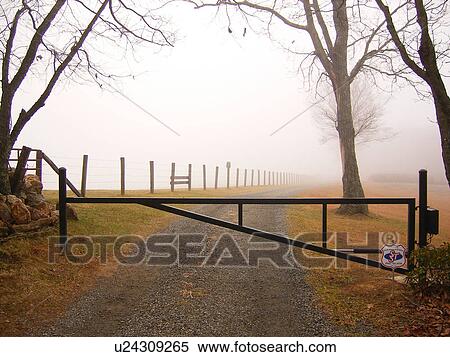 gate, driveway, private, fog, Galax, Virginia, VA View Large Photo Image Stock Photography - gate, driveway, private, fog, Galax, Virginia, VA. Fotosearch