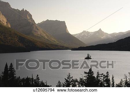 Glacier National Park, MT, Montana, Rocky Mountains, Going to the Sun Road, St. Mary Lake View Large Photo Image Picture - Glacier National Park, MT, Montana, Rocky Mountains, Going to the Sun Road, St. Mary Lake. Fotosearch