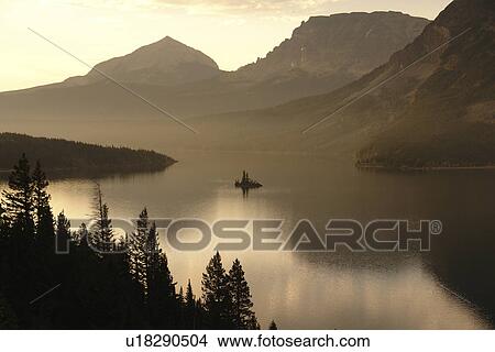 Glacier National Park, MT, Montana, Rocky Mountains, Going to the Sun Road, St. Mary Lake, sunrise View Large Photo Image Picture - Glacier National Park, MT, Montana, Rocky Mountains, Going to the Sun Road, St. Mary Lake, sunrise. Fotosearch