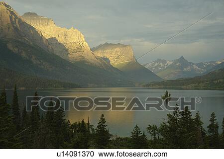 Glacier National Park, MT, Montana, Rocky Mountains, Going to the Sun Road, St. Mary Lake, sunrise View Large Photo Image Stock Image - Glacier National Park, MT, Montana, Rocky Mountains, Going to the Sun Road, St. Mary Lake, sunrise. Fotosearch
