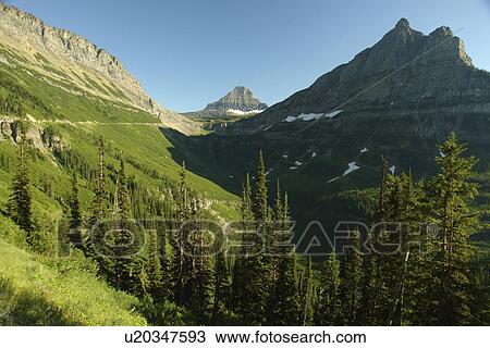 Glacier National Park, MT, Montana, Rocky Mountains, Glacier National Park, Going to the Sun Road, overlook View Large Photo Image Stock Image - Glacier National Park, MT, Montana, Rocky Mountains, Glacier National Park, Going to the Sun Road, overlook. Fotosearch