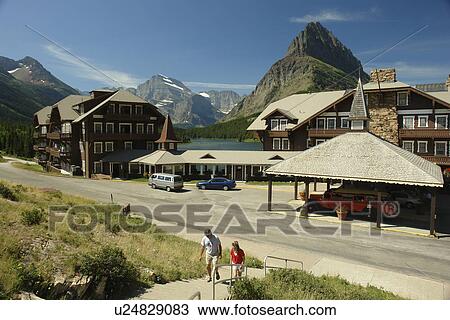 Glacier National Park, MT, Montana, Rocky Mountains, Many Glacier Region, Many Glacier Hotel, Swiftcurrent Lake View Large Photo Image Stock Image - Glacier National Park, MT, Montana, Rocky Mountains, Many Glacier Region, Many Glacier Hotel, Swiftcurrent Lake. Fotosearch