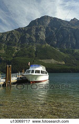 Glacier National Park, MT, Montana, Rocky Mountains, Going to the Sun Road, St. Mary Lake, Rising Sun Boat Landing, excursion boat View Large Photo Image Stock Photo - Glacier National Park, MT, Montana, Rocky Mountains, Going to the Sun Road, St. Mary Lake, Rising Sun Boat Landing, excursion boat. Fotosearch