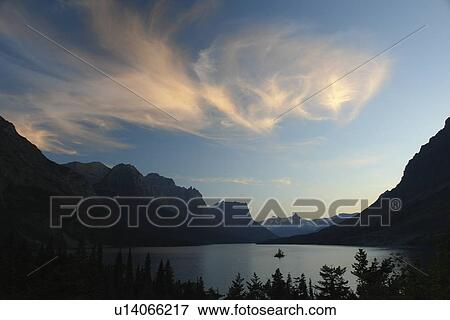 Glacier National Park, MT, Montana, Rocky Mountains, Going to the Sun Road, St. Mary Lake, sunset View Large Photo Image Stock Photo - Glacier National Park, MT, Montana, Rocky Mountains, Going to the Sun Road, St. Mary Lake, sunset. Fotosearch