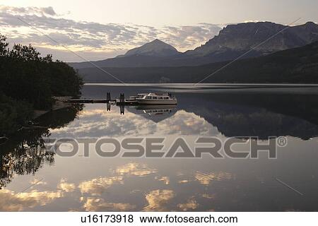 Glacier National Park, MT, Montana, Rocky Mountains, Going to the Sun Road, St. Mary Lake, sunrise View Large Photo Image Stock Photo - Glacier National Park, MT, Montana, Rocky Mountains, Going to the Sun Road, St. Mary Lake, sunrise. Fotosearch