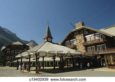 Glacier National Park, MT, Montana, Rocky Mountains, Many Glacier Region, Many Glacier Hotel View Large Photo Image Stock Photo - Glacier National Park, MT, Montana, Rocky Mountains, Many Glacier Region, Many Glacier Hotel. Fotosearch