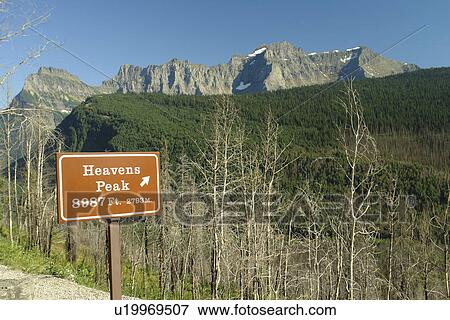 Stock Photo -  Glacier National Park, MT, Montana, Rocky Mountains, Going to the Sun Road, Heavens Peak. Fotosearch