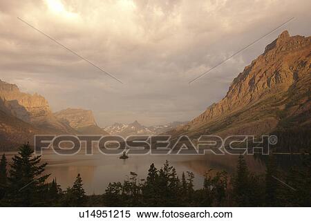 Glacier National Park, MT, Montana, Rocky Mountains, Going to the Sun Road, St. Mary Lake, sunrise View Large Photo Image Stock Photography - Glacier National Park, MT, Montana, Rocky Mountains, Going to the Sun Road, St. Mary Lake, sunrise. Fotosearch