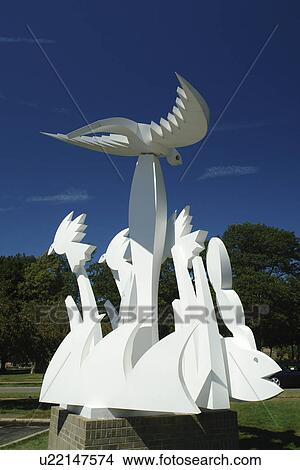 Grand Haven, MI, Michigan, fish & bird sculpture View Large Photo Image Picture - Grand Haven, MI, Michigan, fish & bird sculpture. Fotosearch