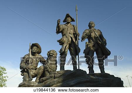 Great Falls, MT, Montana, Broadwater Overlook, Lewis & Clark Expedition, statue View Large Photo Image Stock Photograph - Great Falls, MT, Montana, Broadwater Overlook, Lewis & Clark Expedition, statue. Fotosearch