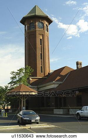 Stock Image -  Great Falls, MT, Montana, downtown, Clock Tower. Fotosearch