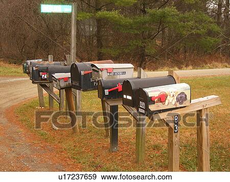 group, mailboxes, residential, road, fog, Galax, Virginia, VA View Large Photo Image Stock Photo - group, mailboxes, residential, road, fog, Galax, Virginia, VA. Fotosearch