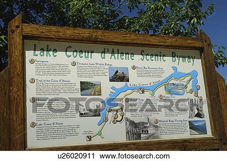 Harrison, ID, Idaho, Lake Coeur D' Alene Scenic Byway, Coeur D'Alene Lake, interpretive sign, historical marker View Large Photo Image Stock Image - Harrison, ID, Idaho, Lake Coeur D' Alene Scenic Byway, Coeur D'Alene Lake, interpretive sign, historical marker. Fotosearch