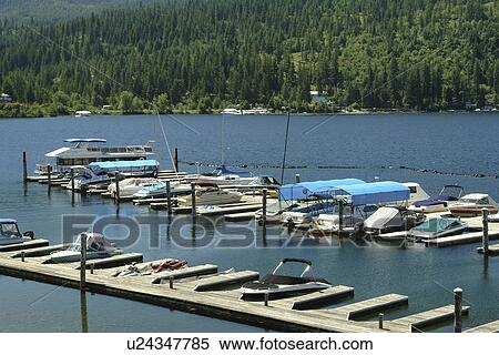 Harrison, ID, Idaho, Lake Coeur D' Alene Scenic Byway, Coeur D' Alene Lake, marina View Large Photo Image Stock Photography - Harrison, ID, Idaho, Lake Coeur D' Alene Scenic Byway, Coeur D' Alene Lake, marina. Fotosearch