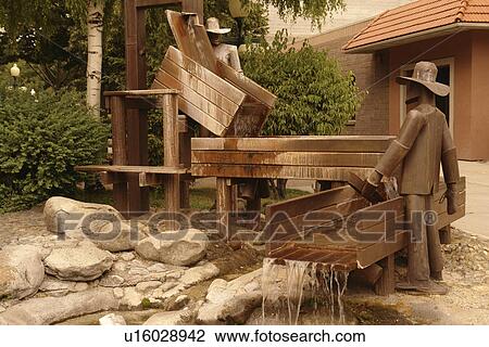 Helena, MT, Montana, downtown, gold mining statue, fountain, Last Chance Mall View Large Photo Image Stock Image - Helena, MT, Montana, downtown, gold mining statue, fountain, Last Chance Mall. Fotosearch