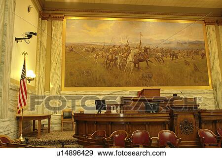 Helena, MT, Montana, State Capitol, House of Representatives, Charles M. Russell's largest painting Lewis and Clark Meeting Indians at Ross' Hole View Large Photo Image Stock Photo - Helena, MT, Montana, State Capitol, House of Representatives, Charles M. Russell's largest painting Lewis and Clark Meeting Indians at Ross' Hole . Fotosearch