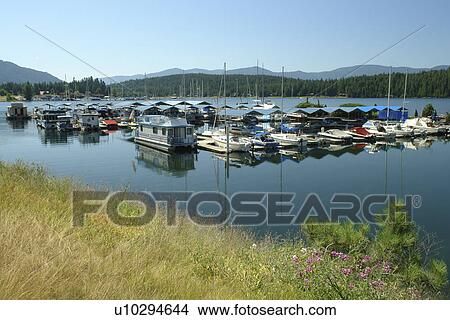 Picture -  Hope, ID, Idaho, Pend Oreille Lake, Pend Oreille National Scenic Byway, marina. Fotosearch
