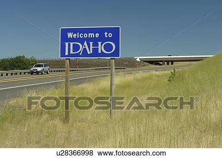 ID, Idaho, WA, Washington, Welcome to Idaho, road sign, border View Large Photo Image Stock Photo - ID, Idaho, WA, Washington, Welcome to Idaho, road sign, border. Fotosearch