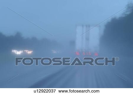 Stock Photo -  Interstate, Highway, traffic, rain, I-10. Fotosearch
