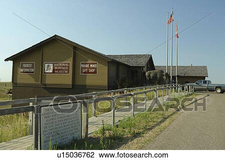 Stock Image -  Jamestown, ND, North Dakota, National Buffalo Museum and Visitor Center, Frontier Village. Fotosearch